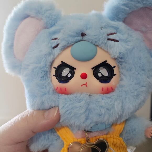 Baby Three Zodiac V2 CONFIRMED BOX SPEACIAL EYES Mouse Blue Plush Pendent - Picture 8 of 11